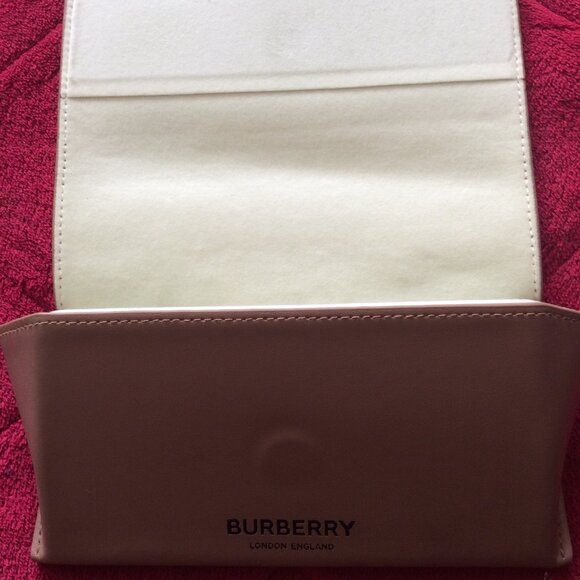 BURBERRY Large Tan Leather Sun Glass Eyeglass Case - Picture 5 of 6
